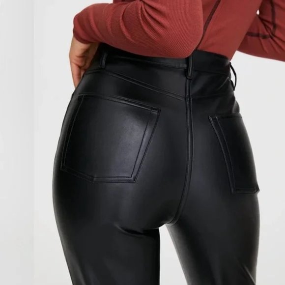 Aritzia Wilifred Vegan Leather Melina Pant High Waist Biker Celeb Goth Mobwife-0 - Picture 7 of 14
